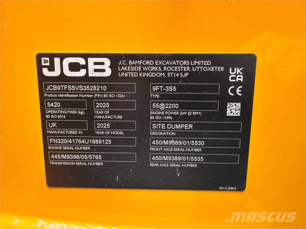 JCB 9T FRONT TIP Site dumpers