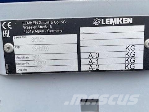 Lemken SOLITAIR 23+1900 Other tillage machines and accessories
