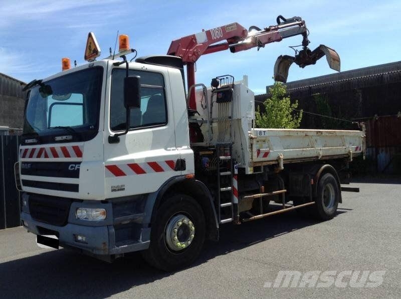 DAF CF75 250 / Marrel crane / Three-way side tipper tr Camiones bañeras basculantes o volquetes