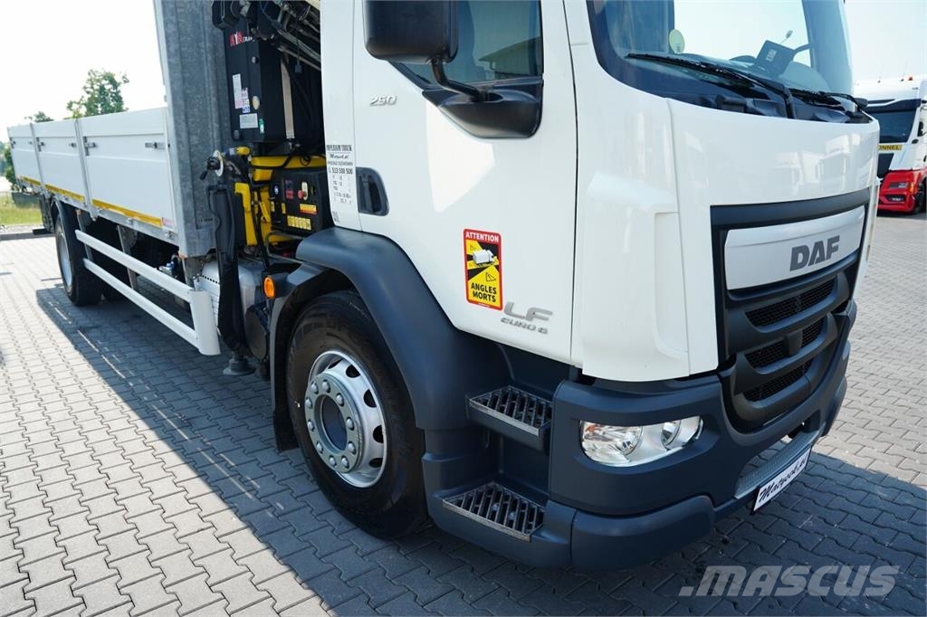 DAF LF 250 / 4x2 / SKRZYNIOWY 7,3 m / HDS HYVA HB150XE Camiones plataforma