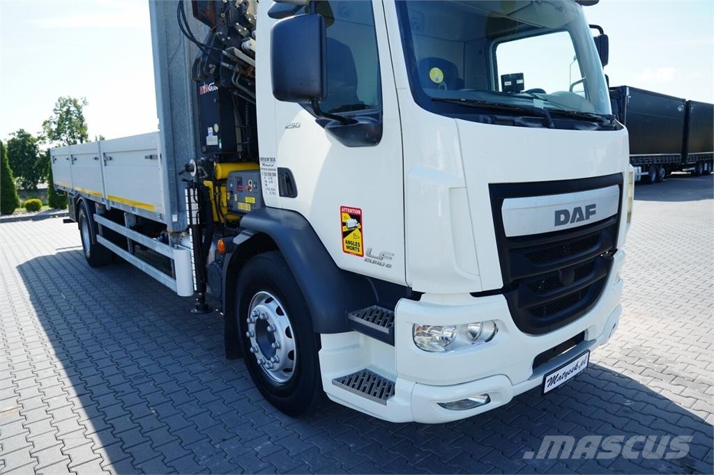 DAF LF 250 / 4X2 / SKRZYNIOWY - 7.3 + HDS HYVA HB 150X Camiones plataforma