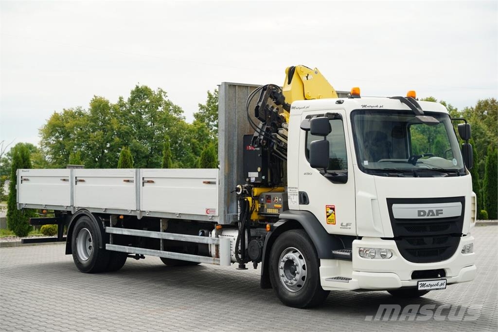 DAF LF 250 / 4X2 / SKRZYNIOWY - 7.3 + HDS HYVA HB 150X Camiones plataforma
