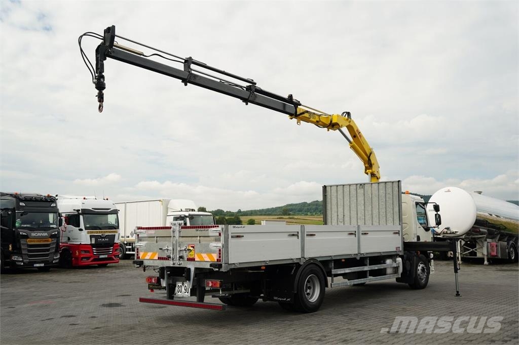 DAF LF 250 / 4X2 / SKRZYNIOWY - 7.3 + HDS HYVA HB 150X Camiones plataforma