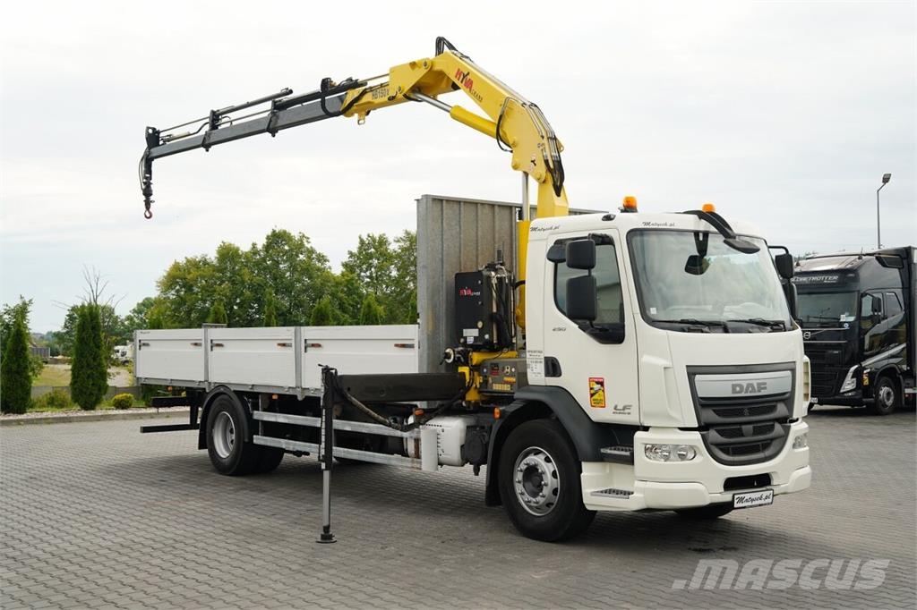 DAF LF 250 / 4X2 / SKRZYNIOWY - 7.3 + HDS HYVA HB 150X Camiones plataforma