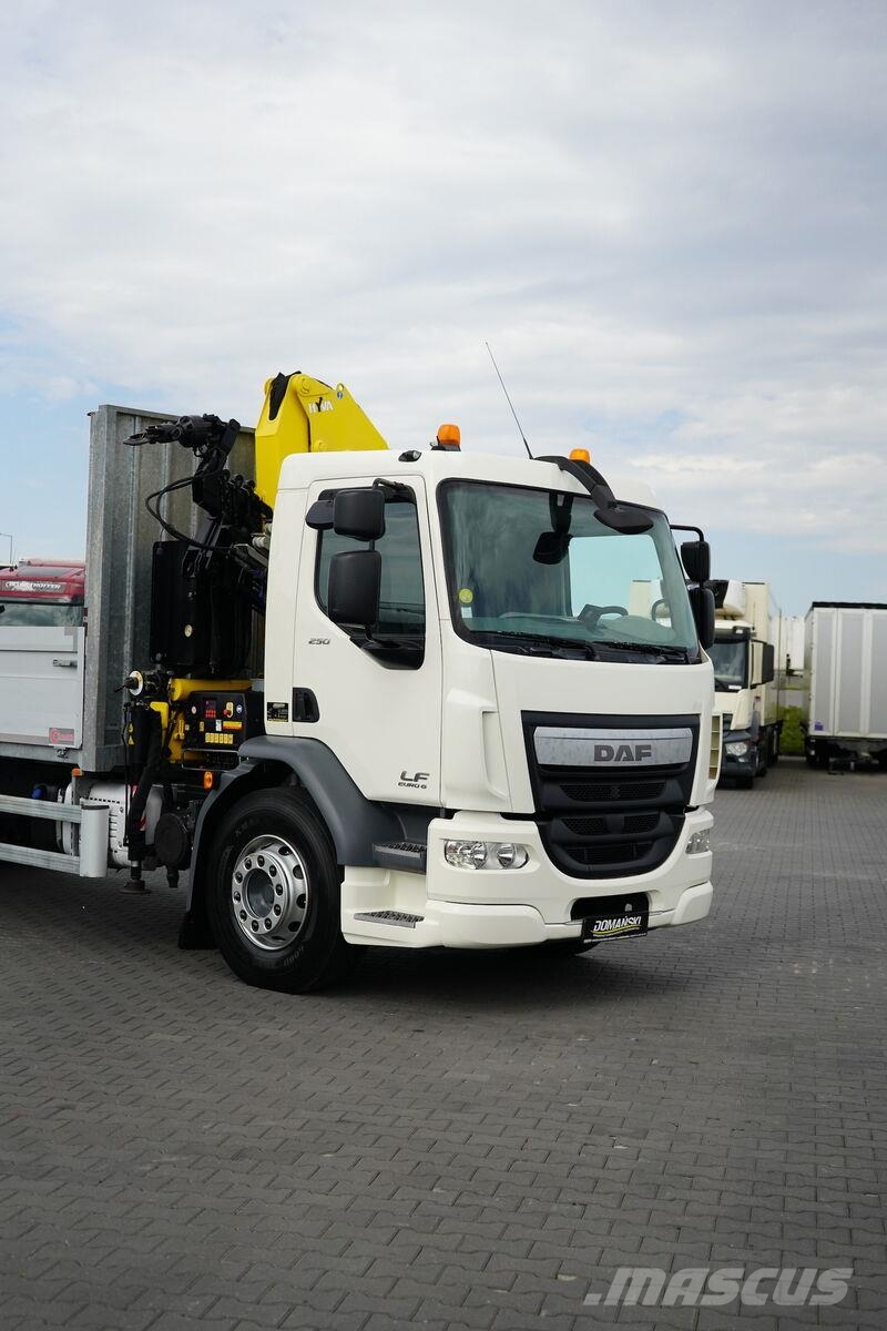 DAF / LF / 250 / SKRZYNIOWY + HDS / HYVA HB-150 / PILO Camiones de cama baja