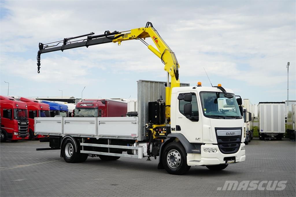 DAF / LF / 250 / SKRZYNIOWY + HDS / HYVA HB-150 / PILO Camiones de cama baja