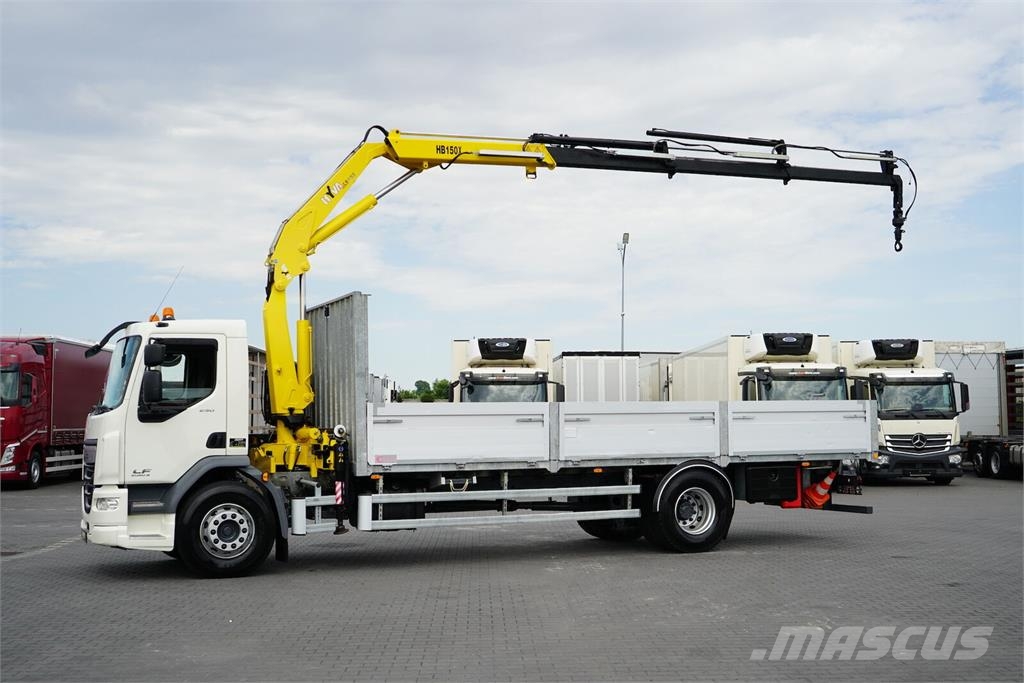DAF / LF / 250 / SKRZYNIOWY + HDS / HYVA HB-150 / PILO Camiones de cama baja