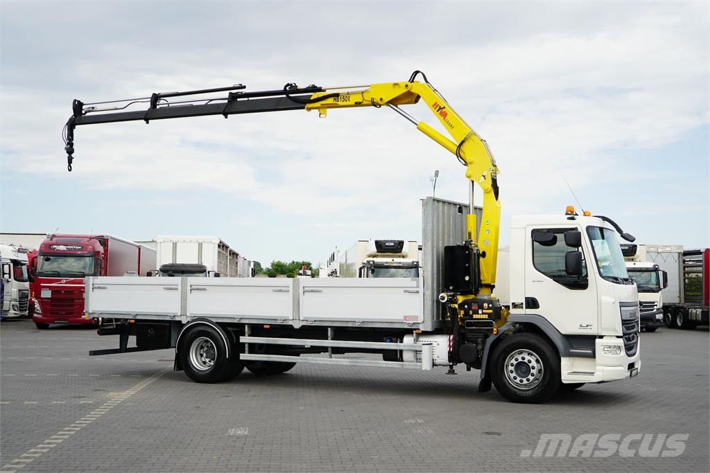 DAF / LF / 250 / SKRZYNIOWY + HDS / HYVA HB-150 / PILO Camiones de cama baja