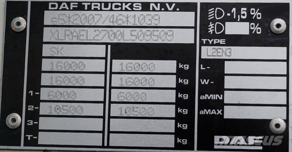 DAF LF / 260 / ACC / E 6 / FIRANKA / 21 PALETY / DŁ. 8 Φορτηγά Καρότσα - Κουρτίνα