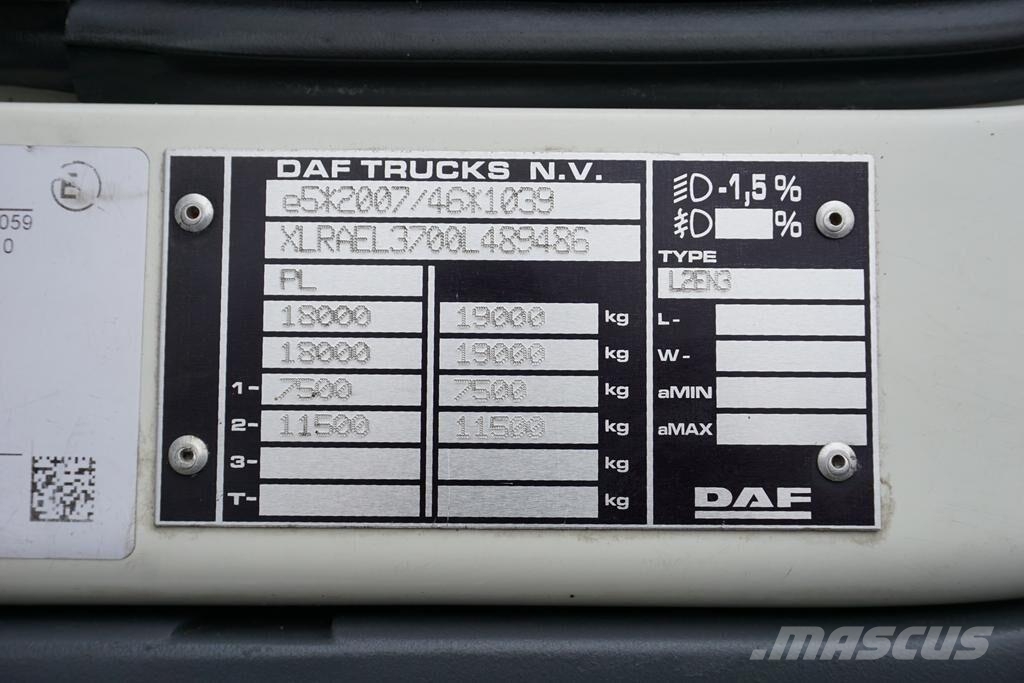 DAF / LF / 290 / E 6 / FIRANKA + WINDA / ŁAD. 9 970 KG Lastbil - Gardin