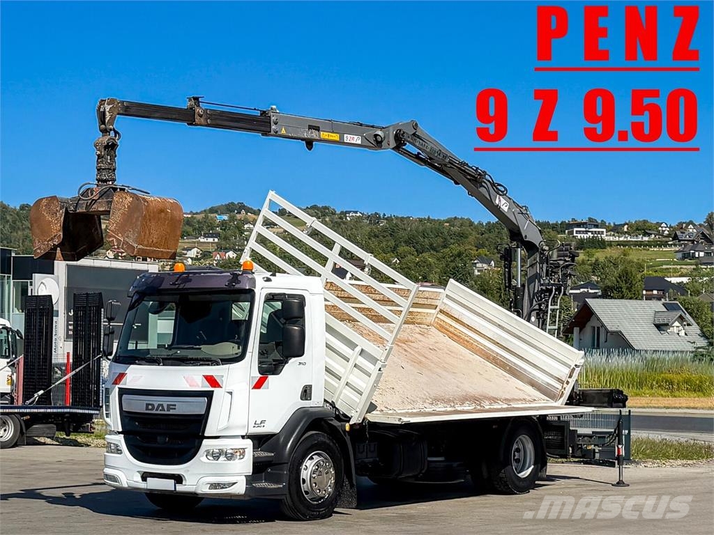DAF LF 310 * Kipper 4,60 m + KRAN / Bordmatic! Platós / Ponyvás teherautók
