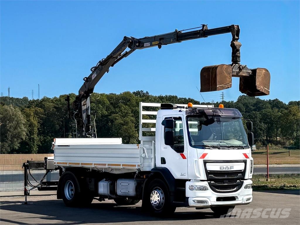 DAF LF 310 * Kipper 4,60 m + KRAN / Bordmatic! Platós / Ponyvás teherautók