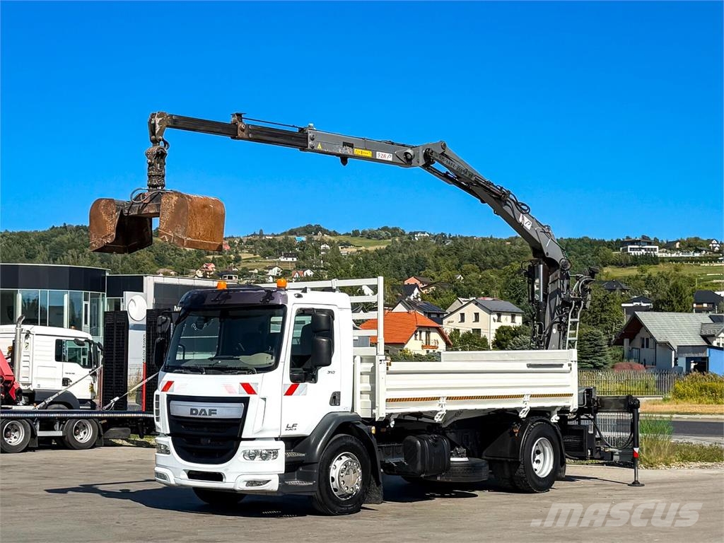 DAF LF 310 * Kipper 4,60 m + KRAN / Bordmatic! Platós / Ponyvás teherautók