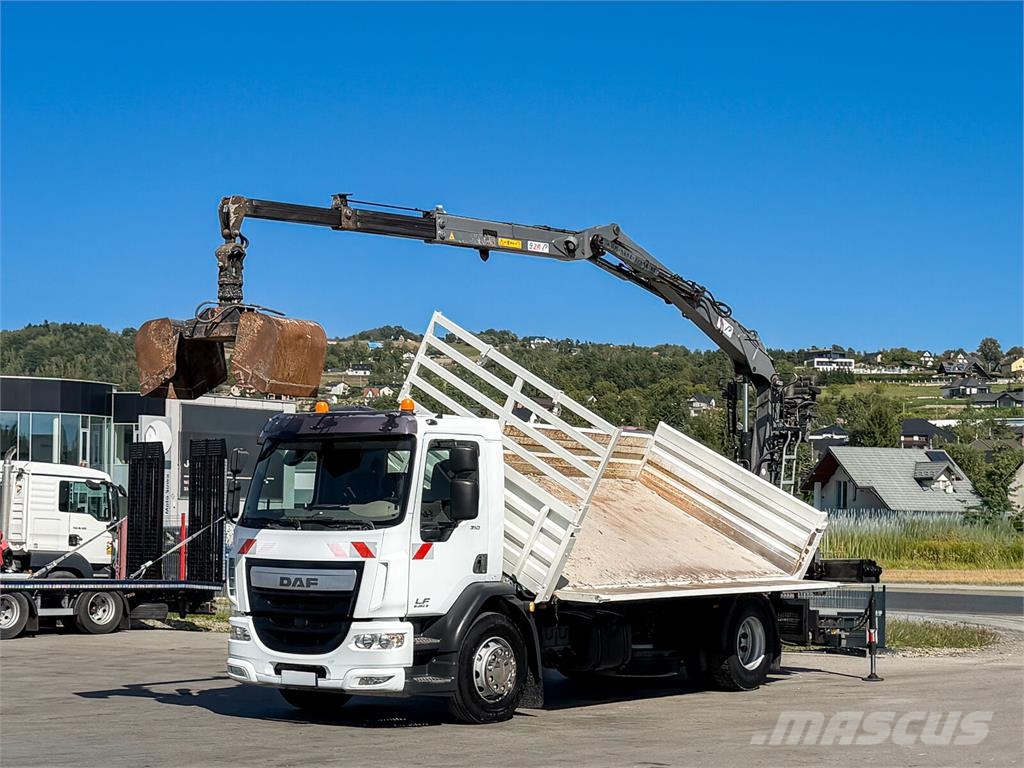 DAF LF 310 * Kipper 4,60 m + KRAN / Bordmatic! Platós / Ponyvás teherautók
