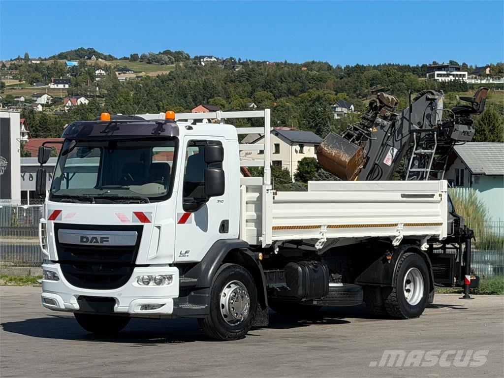 DAF LF 310 * Kipper 4,60 m + KRAN / Bordmatic! Platós / Ponyvás teherautók