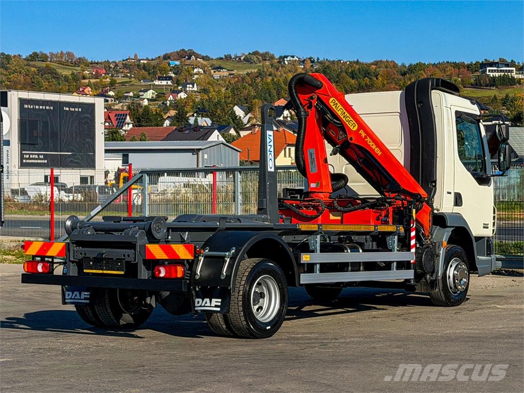 DAF LF 45.220 ABROLLKIPPER + PALFINGER PK 7001 FUNK شاحنات الرافعات الخطافية
