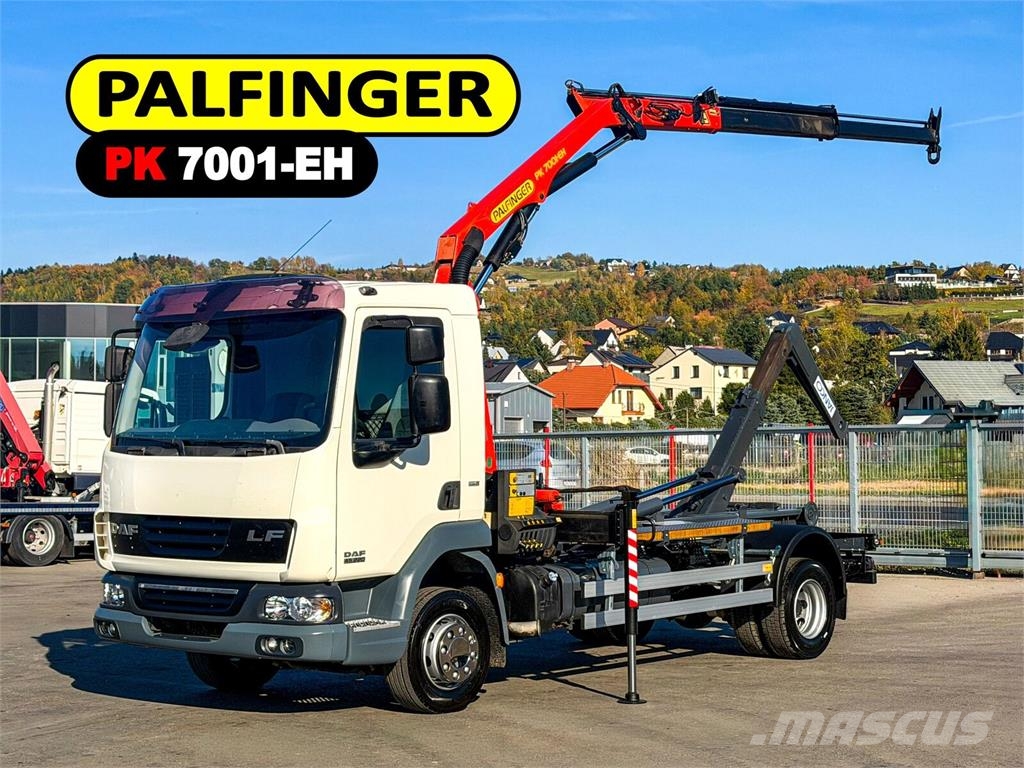 DAF LF 45.220 ABROLLKIPPER + PALFINGER PK 7001 FUNK شاحنات الرافعات الخطافية