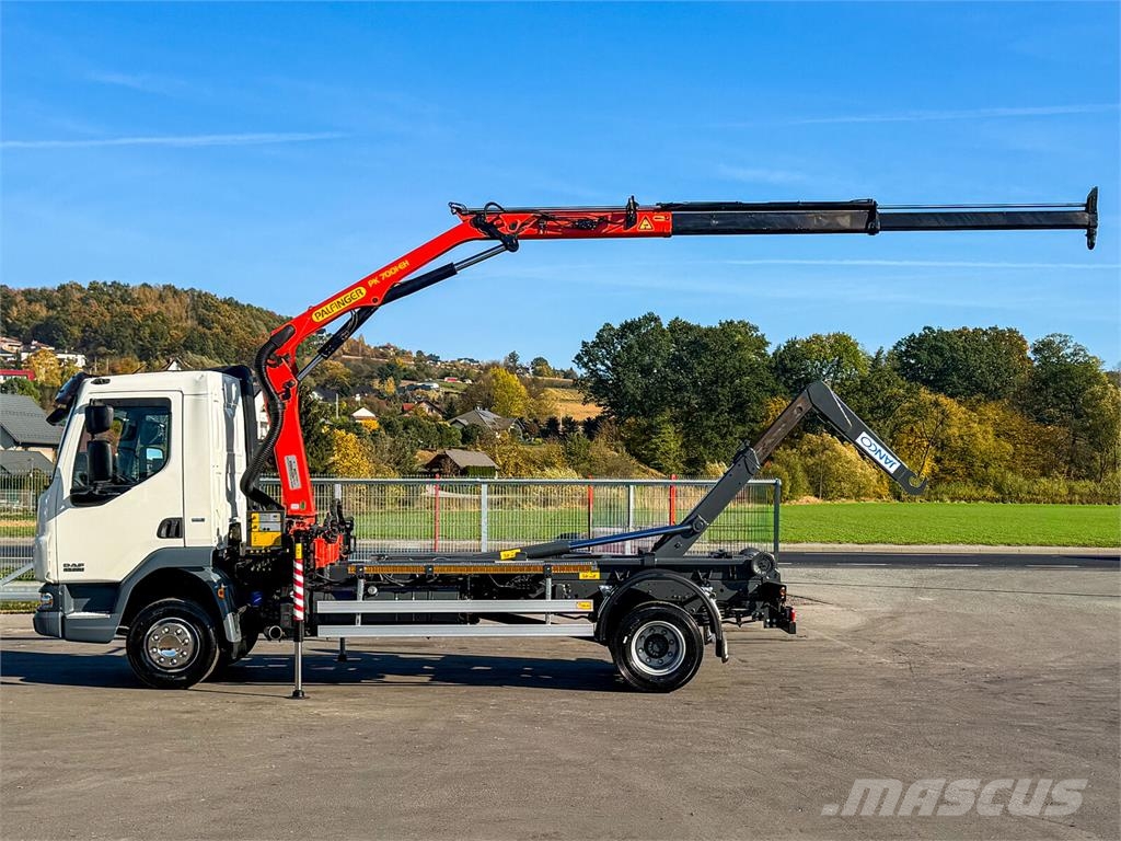 DAF LF 45.220 ABROLLKIPPER + PALFINGER PK 7001 FUNK شاحنات الرافعات الخطافية