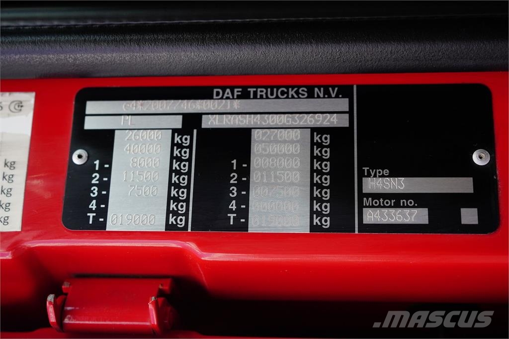 DAF XF / 480 / ACC / EURO 6 / SSC / BDF / 7.15 , 7.45 Telaio e sospensioni