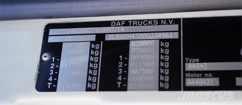 DAF XF / 480 / ACC / 6 X 2 / E 6 / SUPER SPACE CAB / H Camion ampliroll