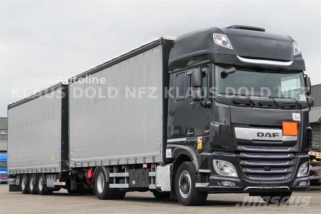 DAF XF 480 Curtainsider Truck + Curtainsider Trailer Kapellbil