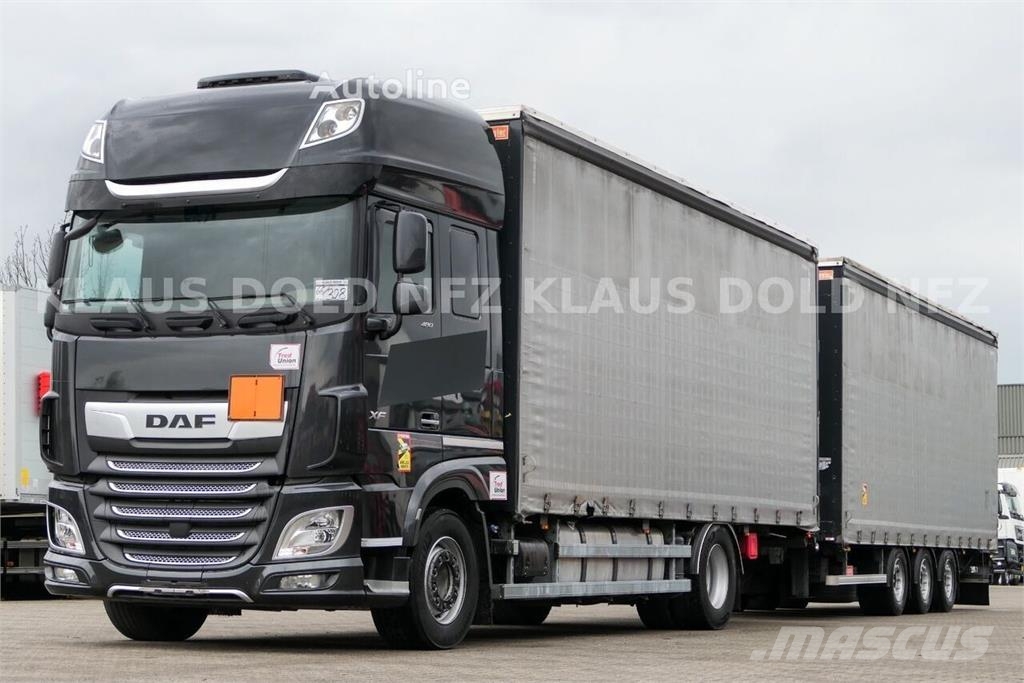 DAF XF 480 Curtainsider Truck + Curtainsider Trailer Kapellbil