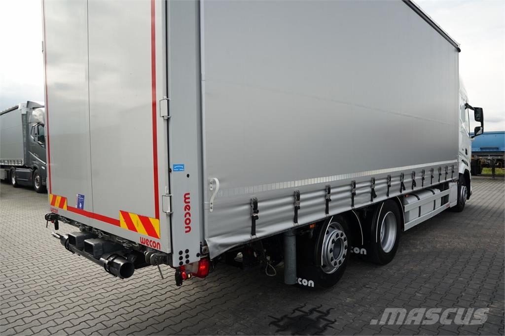 DAF XF 480 / FIRANKA / 6X2 / I-PARK COOL / OŚ PODNOSZ 篷布货车