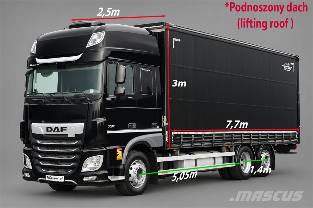 DAF XF 480 / SOLÓWKA - 7,7 M / 6X2 / I-PARK COOL / OŚ Tents