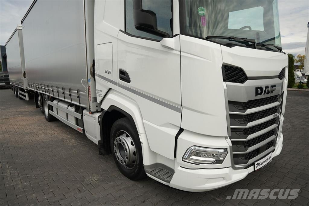 DAF XF 480 / ZESTAW TANDEM / 120 M3 / OŚ PODNOSZONA / 篷布货车