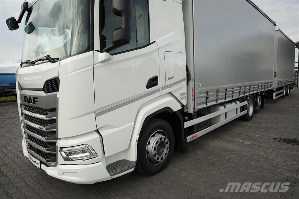 DAF XF 480 / ZESTAW TANDEM / 120 M3 / OŚ PODNOSZONA / 篷布货车