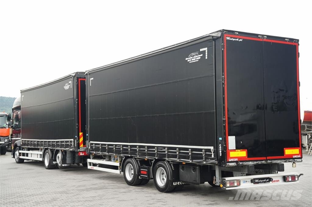 DAF XF XF 480 / ZESTAW TANDEM 120 M3 / PRZEJAZDOWY / Priekabos su tentu
