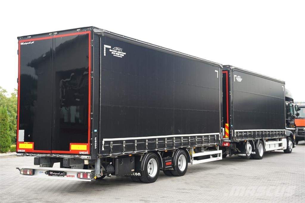 DAF XF XF 480 / ZESTAW TANDEM 120 M3 / PRZEJAZDOWY / Priekabos su tentu