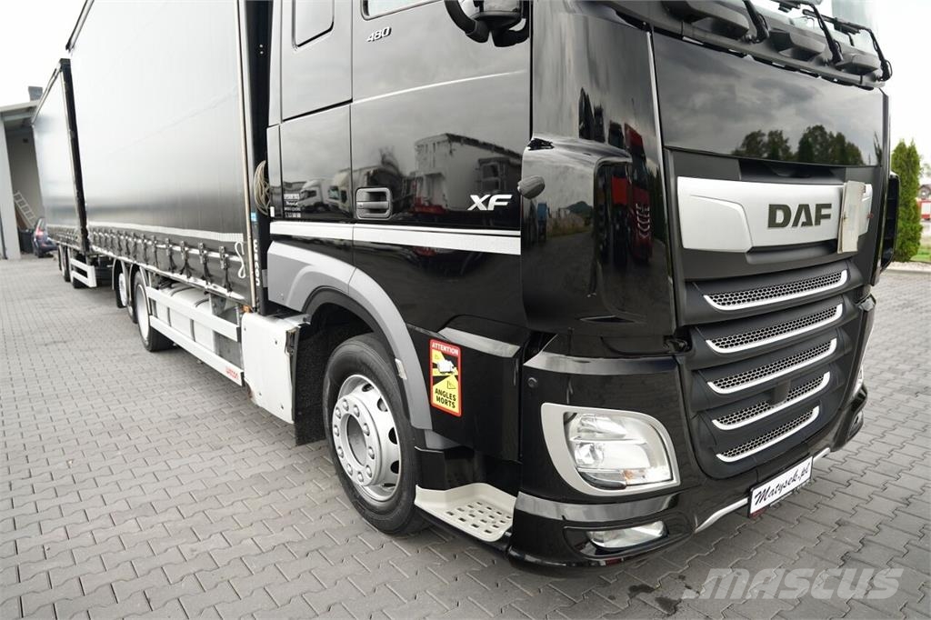 DAF XF XF 480 / ZESTAW TANDEM 120 M3 / PRZEJAZDOWY / Priekabos su tentu