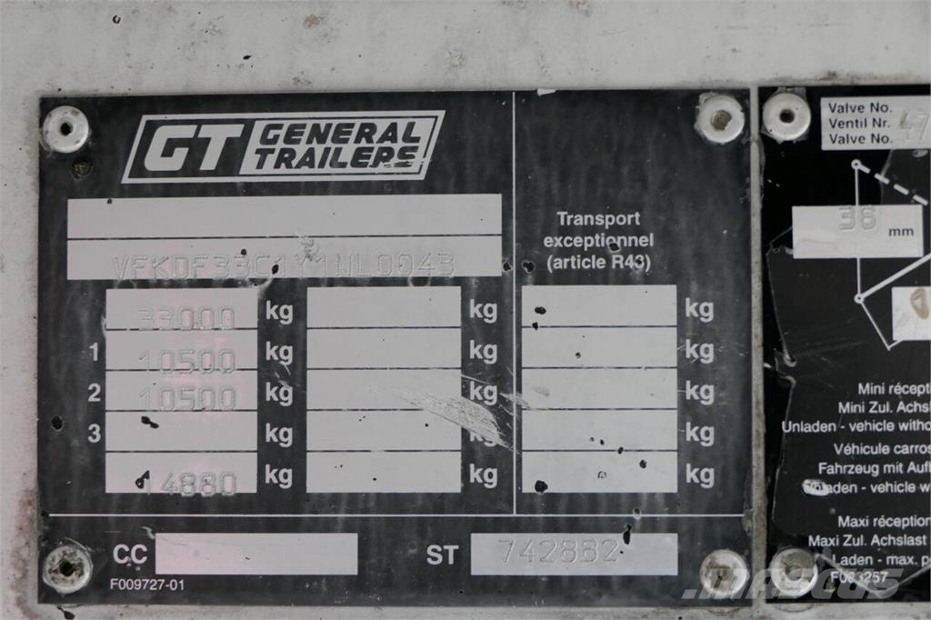 General Trailers WYWROTKA / 22 m3 / 2 OSIOWA /  CAŁA ALUMI نصف مقطورات قلابة