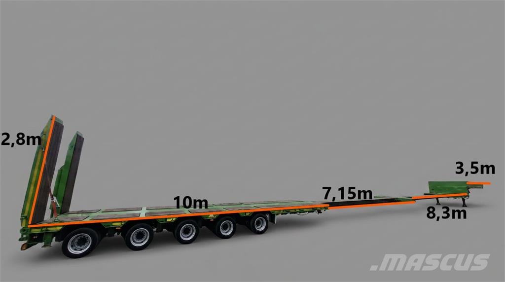 Goldhofer NISKOPODWOZIE / ROZCIĄGANA / LAWETA / 29 M / 5 OSI Низкорамные полуприцепы