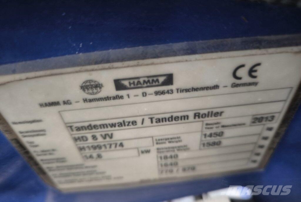 Hamm HD 8 VV - Mini road roller Tandem Valser