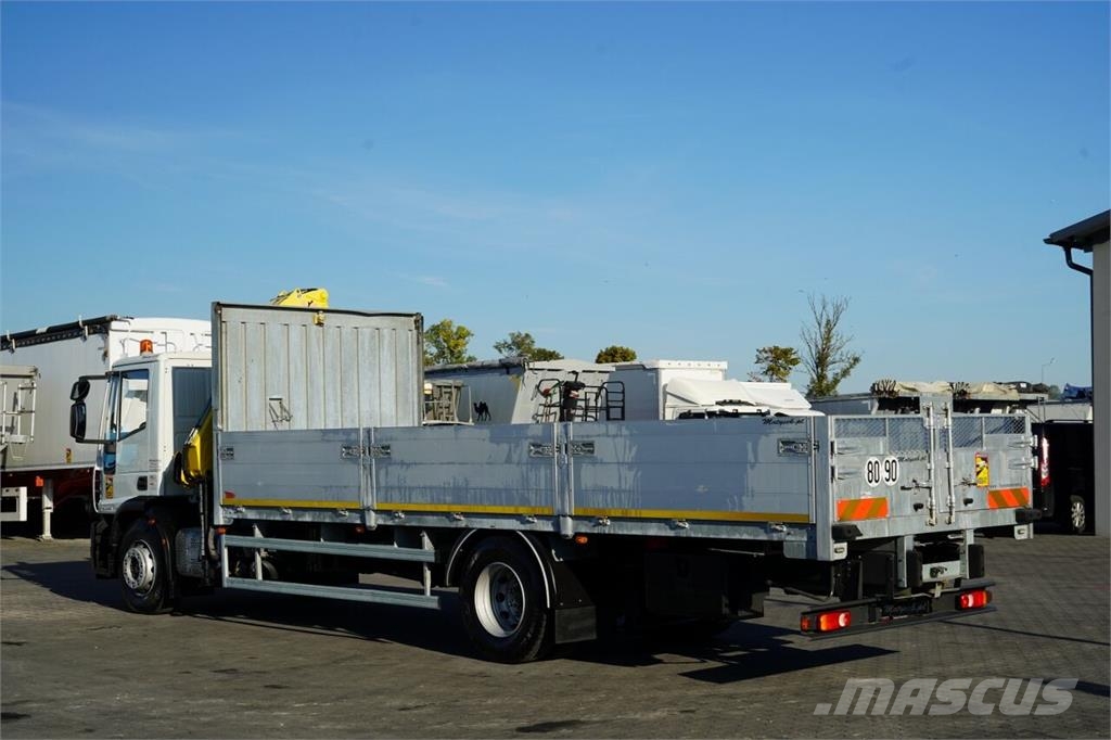 Iveco EUROCARGO 180E25 / BURTOWA - 7,3 M / HDS HYVA CRAN Camion plateau