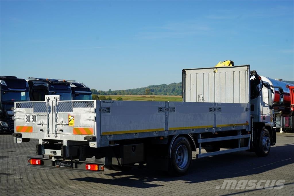 Iveco EUROCARGO 180E25 / BURTOWA - 7,3 M / HDS HYVA CRAN Camion plateau