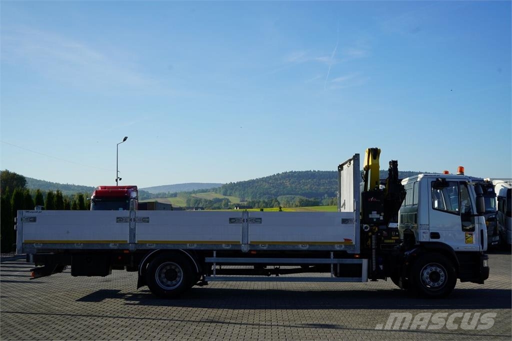 Iveco EUROCARGO 180E25 / BURTOWA - 7,3 M / HDS HYVA CRAN Camion plateau