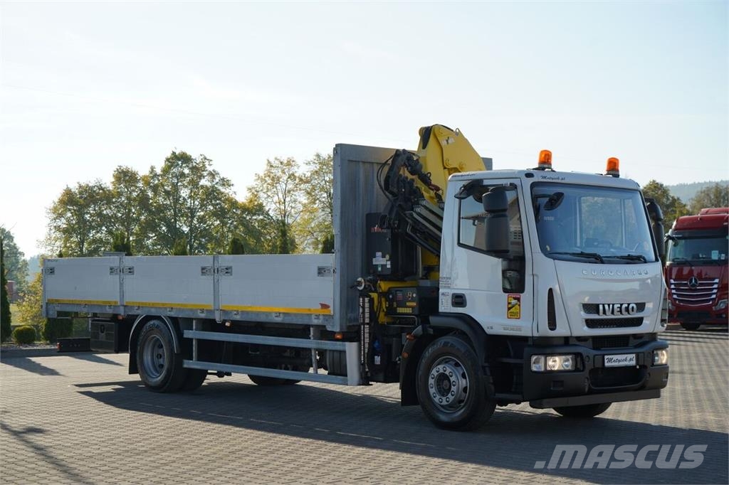 Iveco EUROCARGO 180E25 / BURTOWA - 7,3 M / HDS HYVA CRAN Camion plateau