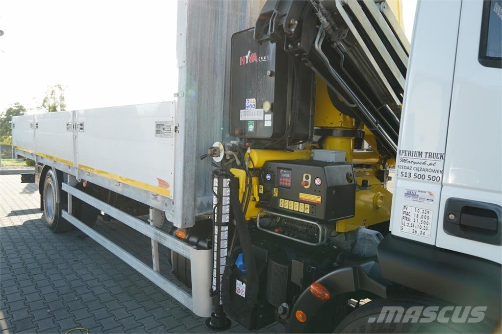 Iveco EUROCARGO 180E25 / BURTOWA - 7,3 M / HDS HYVA CRAN Camion plateau