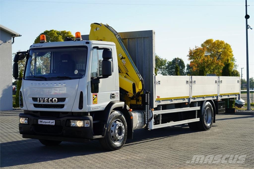 Iveco EUROCARGO 180E25 / BURTOWA - 7,3 M / HDS HYVA CRAN Camion plateau