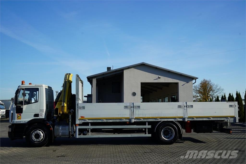 Iveco EUROCARGO 180E25 / BURTOWA - 7,3 M / HDS HYVA CRAN Camion plateau