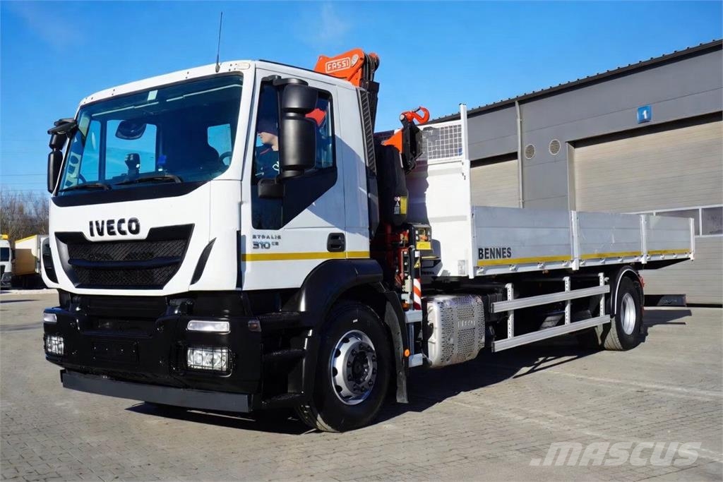Iveco STRALIS 19.310 / E6 / Flatbed 19 EPAL / FASSI F135 平板栏板货车