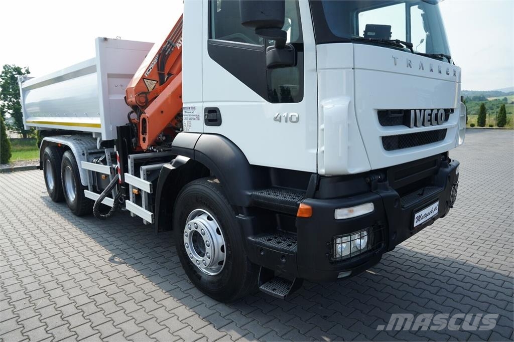 Iveco TRAKKER 410 / 6X4 / 2 STR. WYWROTKA + HDS ATLAS 12 Kipper