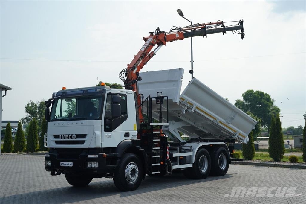 Iveco TRAKKER 410 / 6X4 / 2 STR. WYWROTKA + HDS ATLAS 12 Kipper