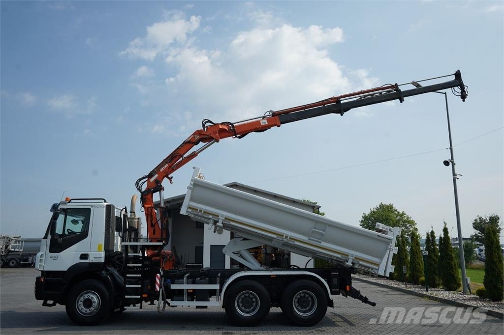 Iveco TRAKKER 410 / 6X4 / 2 STR. WYWROTKA + HDS ATLAS 12 Kipper