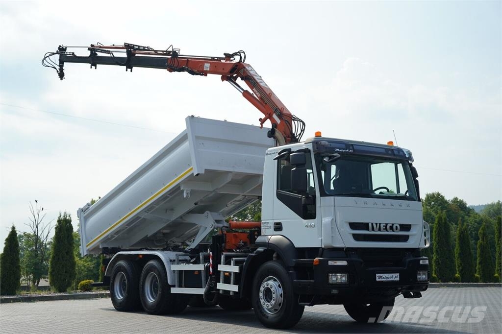 Iveco TRAKKER 410 / 6X4 / 2 STR. WYWROTKA + HDS ATLAS 12 Kipper