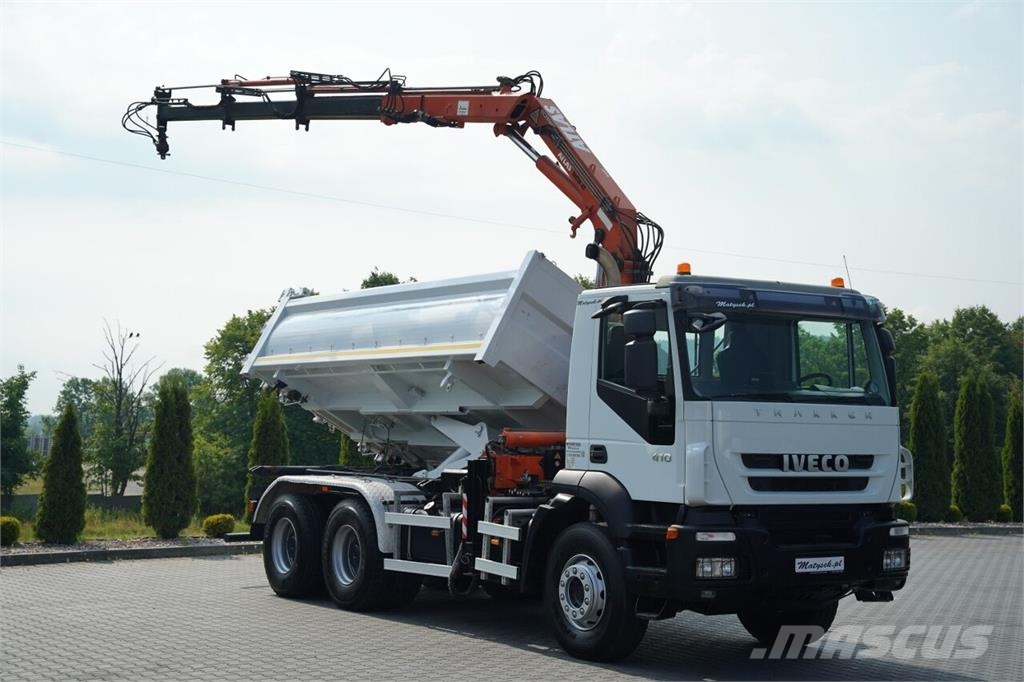 Iveco TRAKKER 410 / 6X4 / 2 STR. WYWROTKA + HDS ATLAS 12 Kipper