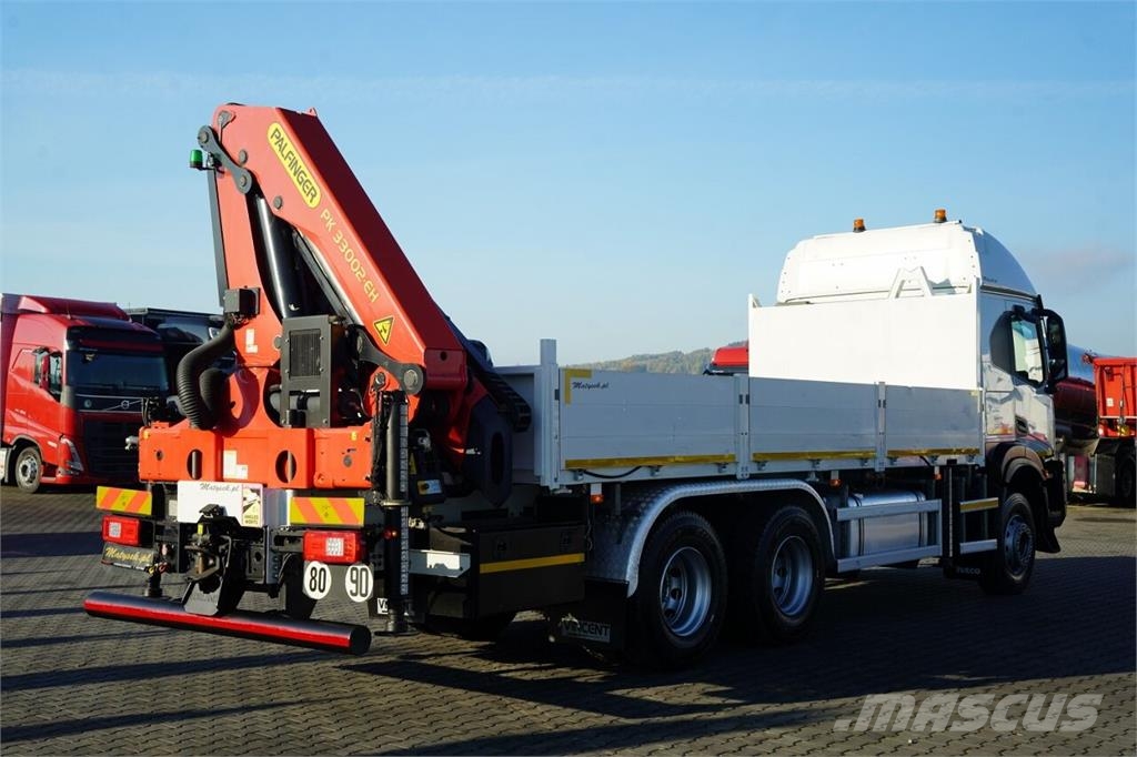 Iveco X- WAY 480 / 6x4 / SKRZYNIOWY - 6,1 m / + HDS PALF شاحنات مسطحة/مفصلية الجوانب